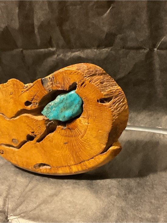 Wooden Handcrafted and Turquoise Belt buckle main image 6